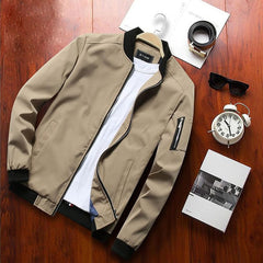 Autumn Bomber Jacket Men Casual Slim Fit Pilot Coat