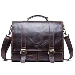 CONTACT'S men's briefcase genuine leather business handbag laptop casual large shoulder bag vintage messenger bags luxury bolsas