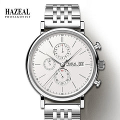 HAZEL Switzerland Luxury Men's Quartz Watch Business Male Wristwatch Waterproof Leather reloj hombre Sapphire saat erkek Fashion