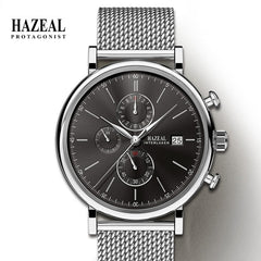 HAZEL Switzerland Luxury Men's Quartz Watch Business Male Wristwatch Waterproof Leather reloj hombre Sapphire saat erkek Fashion