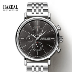 HAZEL Switzerland Luxury Men's Quartz Watch Business Male Wristwatch Waterproof Leather reloj hombre Sapphire saat erkek Fashion