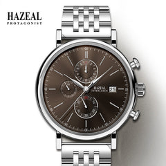 HAZEL Switzerland Luxury Men's Quartz Watch Business Male Wristwatch Waterproof Leather reloj hombre Sapphire saat erkek Fashion
