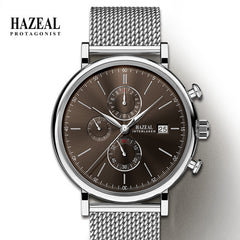 HAZEL Switzerland Luxury Men's Quartz Watch Business Male Wristwatch Waterproof Leather reloj hombre Sapphire saat erkek Fashion