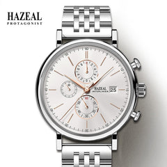 HAZEL Switzerland Luxury Men's Quartz Watch Business Male Wristwatch Waterproof Leather reloj hombre Sapphire saat erkek Fashion