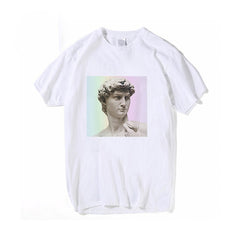 Women T Shirts Michelangelo Print Tshirt Streetwear Tops Female T-shirts Oversized Short Sleeve Tee Shirt Harajuku Woman T-shirt
