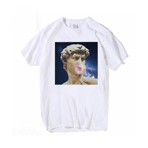 Women T Shirts Michelangelo Print Tshirt Streetwear Tops Female T-shirts Oversized Short Sleeve Tee Shirt Harajuku Woman T-shirt