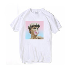 Women T Shirts Michelangelo Print Tshirt Streetwear Tops Female T-shirts Oversized Short Sleeve Tee Shirt Harajuku Woman T-shirt