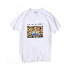 Women T Shirts Michelangelo Print Tshirt Streetwear Tops Female T-shirts Oversized Short Sleeve Tee Shirt Harajuku Woman T-shirt