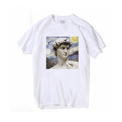 Women T Shirts Michelangelo Print Tshirt Streetwear Tops Female T-shirts Oversized Short Sleeve Tee Shirt Harajuku Woman T-shirt