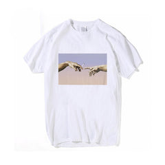 Women T Shirts Michelangelo Print Tshirt Streetwear Tops Female T-shirts Oversized Short Sleeve Tee Shirt Harajuku Woman T-shirt