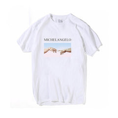 Women T Shirts Michelangelo Print Tshirt Streetwear Tops Female T-shirts Oversized Short Sleeve Tee Shirt Harajuku Woman T-shirt