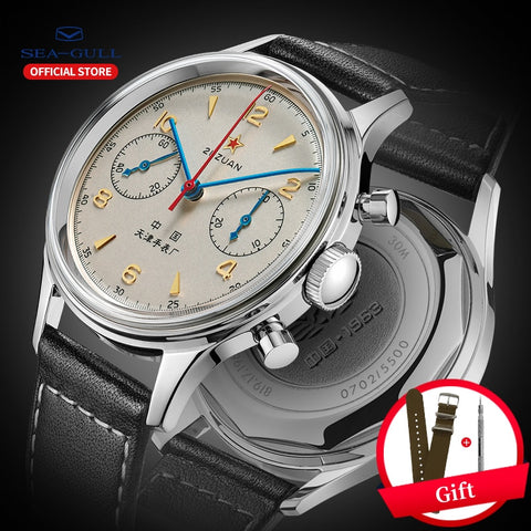 Seagull men's watch limited edition official authentic air force one aviation chronograph seagull 1963 manual winding mechanical