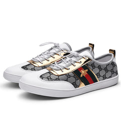 Brand Fashion Khaki Embroidery Flat Shoes Men's Bee Designer Casual Men's Sneakers Outdoor Breathable Trainer Shoes Zapatillas