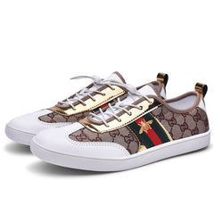 Brand Fashion Khaki Embroidery Flat Shoes Men's Bee Designer Casual Men's Sneakers Outdoor Breathable Trainer Shoes Zapatillas