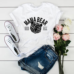 Women's T-shirts Mama Mom Leopard Letter Print Harajuku T Shirt Mother Clothing T-shirt for Women Tees Tops 2020 Female T-Shirt