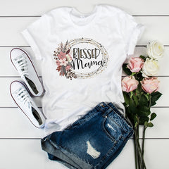 Women's T-shirts Mama Mom Leopard Letter Print Harajuku T Shirt Mother Clothing T-shirt for Women Tees Tops 2020 Female T-Shirt