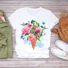 Women's T-shirts Dream Feather Graphic Tee 2020 Summer Harajuku Top Female T-shirt Short Sleeve Oversized T Shirt Women Clothes