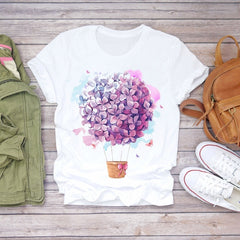 Women's T-shirts Dream Feather Graphic Tee 2020 Summer Harajuku Top Female T-shirt Short Sleeve Oversized T Shirt Women Clothes