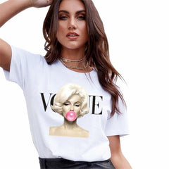 Harajuku Women's T-shirt 2020 Summer Heart Shaped Leopard Print Tshirt Womens Streetwear Tops Female T-shirt Fashion Clothing