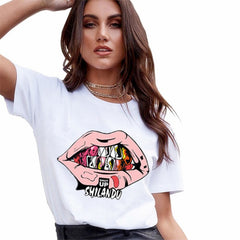 Harajuku Women's T-shirt 2020 Summer Heart Shaped Leopard Print Tshirt Womens Streetwear Tops Female T-shirt Fashion Clothing