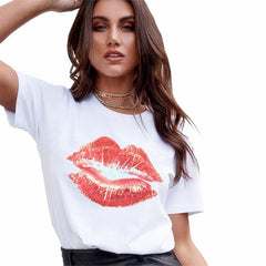 Harajuku Women's T-shirt 2020 Summer Heart Shaped Leopard Print Tshirt Womens Streetwear Tops Female T-shirt Fashion Clothing