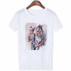 2020 New Women T-shirt Super Mom Love Print Top Female T Shirts Harajuku Kawaii Casual Comfortable Tee Ladies Tops Short Clothes
