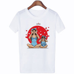 2020 New Women T-shirt Super Mom Love Print Top Female T Shirts Harajuku Kawaii Casual Comfortable Tee Ladies Tops Short Clothes