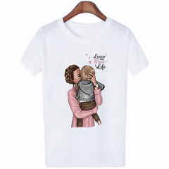 2020 New Women T-shirt Super Mom Love Print Top Female T Shirts Harajuku Kawaii Casual Comfortable Tee Ladies Tops Short Clothes